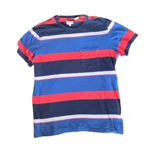 Levi's Striped Sunset Pocket Tee shirt color Sixties Stripe Supima - Blue medium